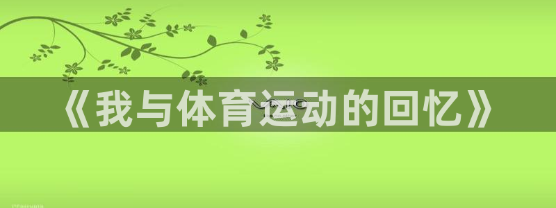 678体育官网地址：《我与体育运动的回忆》